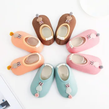 

Soft Baby Girls Boys Non-slip Cotton Toddler Floor Socks Cat pattern First Walker Shoes for Newborns1New
