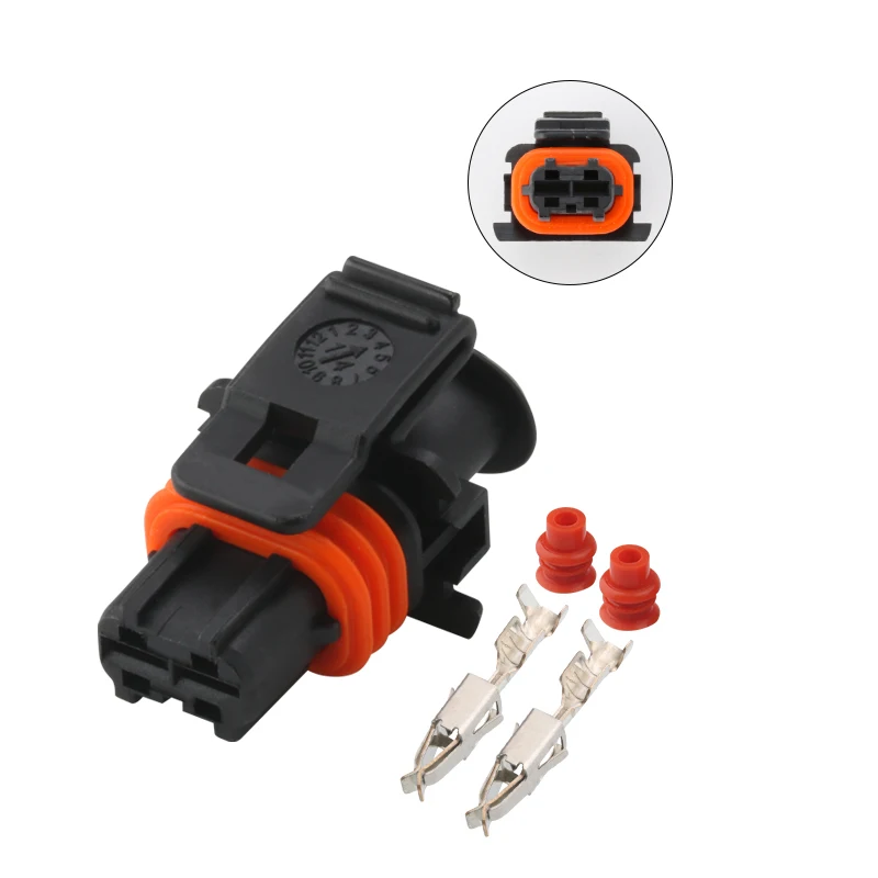 

2 Way Female Common Rail Diesel Injector Plug Connector Kit For Fit SAAB Hyundai GM Ford etc 1928404072