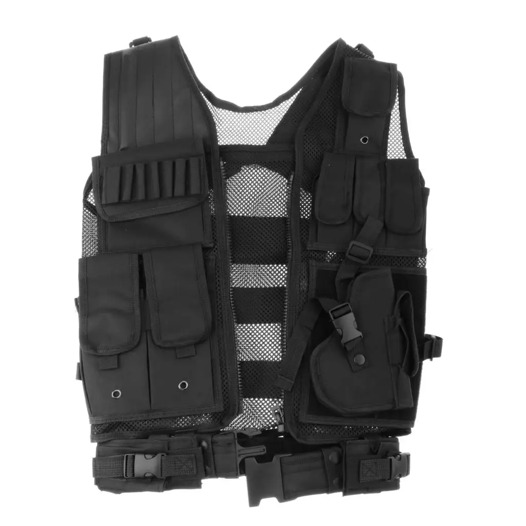 Tactical Molle Vest Adjustable Military Combat Assault Training Vest Outdoor Gaming Vest for Women Men Hunting Camping Hiking