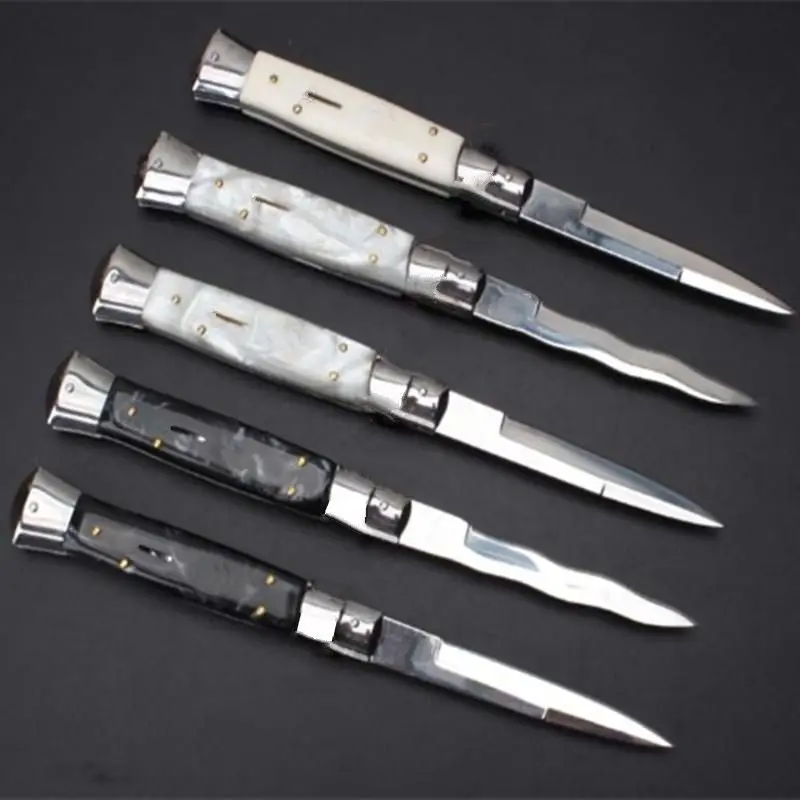 Мафия 11 дюймов акрил 5 моделей одного действия итау карманный нож помощь Складной Охотничий Тактический нож для выживания s сувенирные ножи