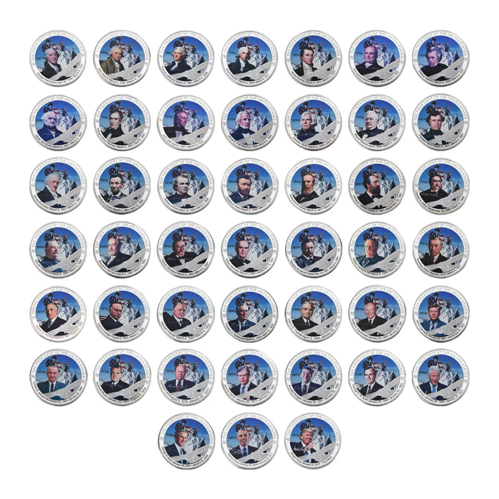 WR 45 шт. американские президенты посеребренные коллекционные монеты с держателем