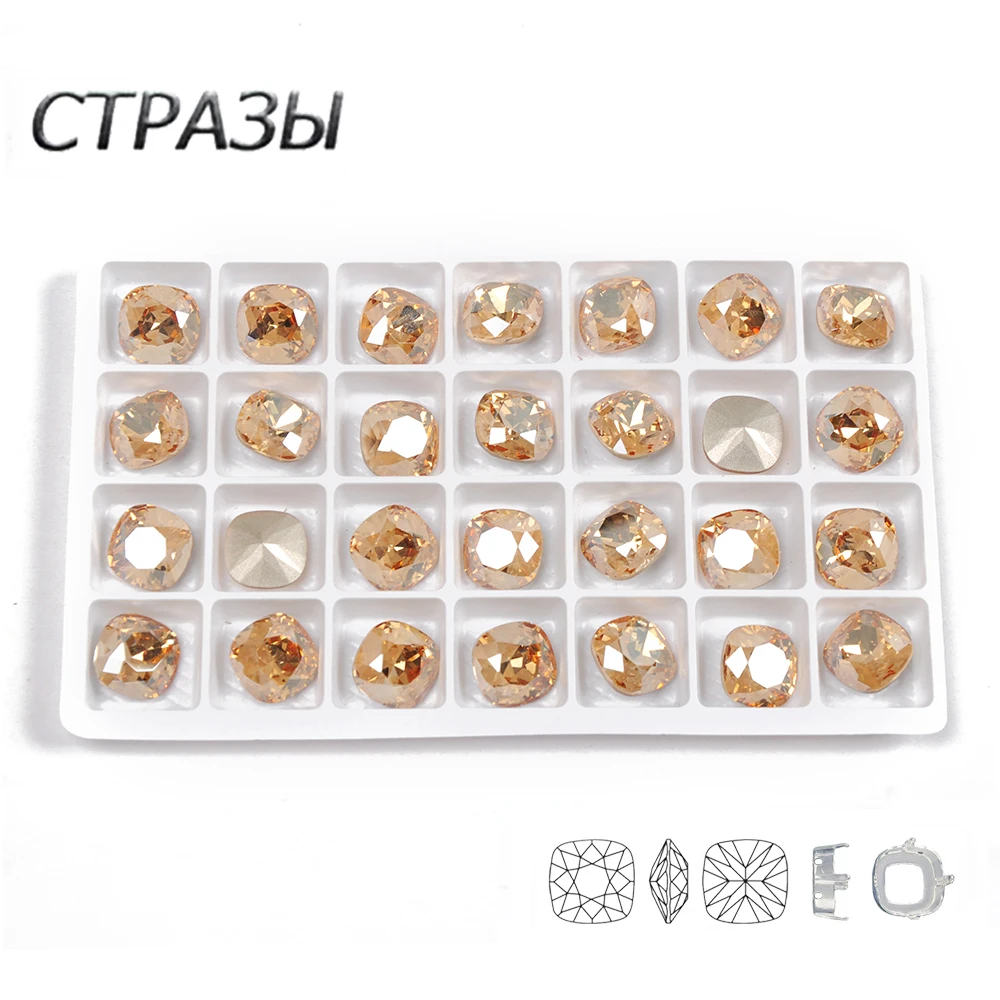 Стеклянные бусины для ювелирных изделий CTPA3bI золотистые пришитые аксессуары