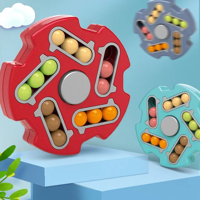 Rotating Relieve Stress Magic Bean Fidget Toy Decompression Creative Fingertip Small Beads Finger Cube Toys for Kids/Adult 5