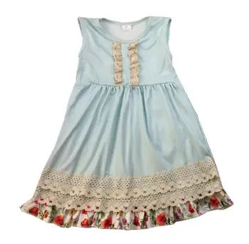 

Latest Frock Designs Girls Party Dress Flutter Sleeve Children Princess Kids lace Dresses