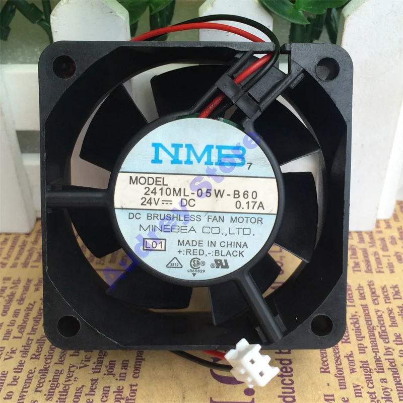 Оригинальный НМБ 2410ML-05W-B60 24V 0.17A 6 см 6025 2-проводной Вентилятор охлаждения 4 08 W 5300