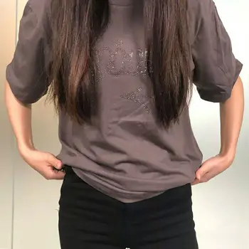 

2020 New Spring and Summer New Hot Rhinestone Cotton Top Tshirts
