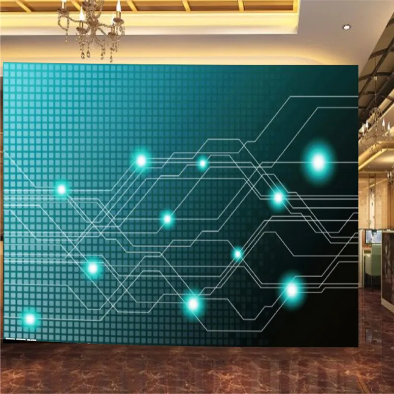 

Modern Geometric Technology Wallpaper Electronic Circuit KTV Bar Background Wall Papers Industrial Decor Murals Papel De Parede