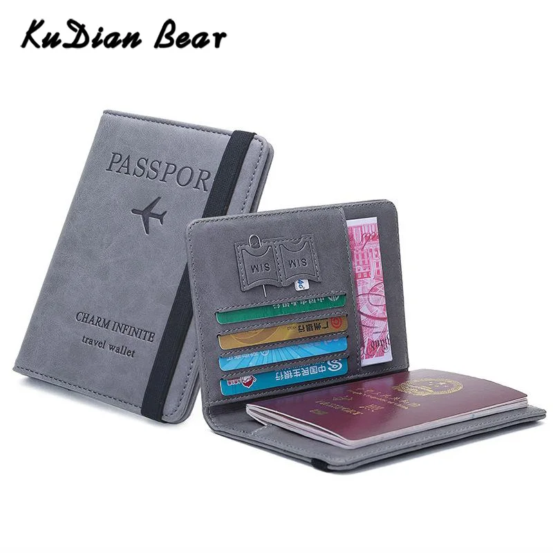 Чехол для паспорта KUDIAN BEAR BIH215 PM49 многофункциональный мужской кошелек с