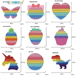Jouets Popite de grande taille pour enfants et adultes, jeu de société Push Bubble, dinosaure, licorne, chat, anti Stress, sensoriel 