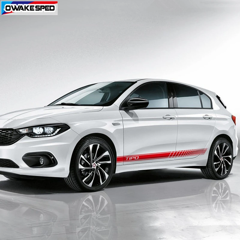 Car Door Side Skirt Sticker For Fiat Tipo Hatchback Sedan Racing Sport Styling Stripes Accessories Auto Body Decor Vinyl Decals Car Stickers Aliexpress