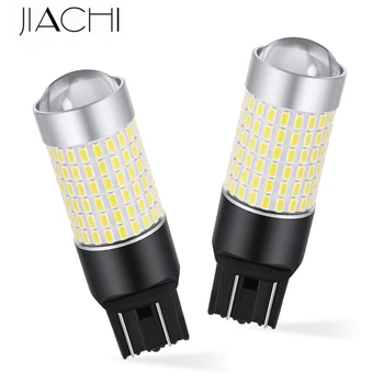 

JIACHI 2pcs T20 led car parts 7440 W21W W21/5W 7443 FPC 3014-144 LEDs Auto Rear Brake Bulbs DRL Lamp White 12V-24V non-polarity