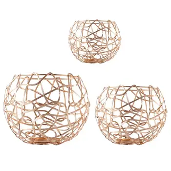 

1 Set/3pcs Geometry Candlestick Metal Candle Holder Chic Desktop Adornment