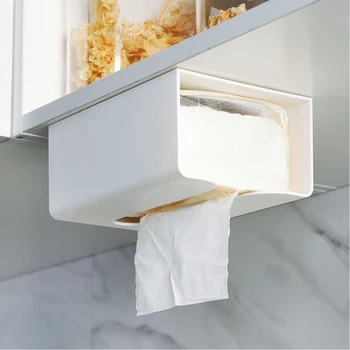 

Self Adhesive Storage Rack Wall Mounted Dispenser Kitchen Punch Free Paper Holder Car Toilet Napkin Tissue Box Home Decor