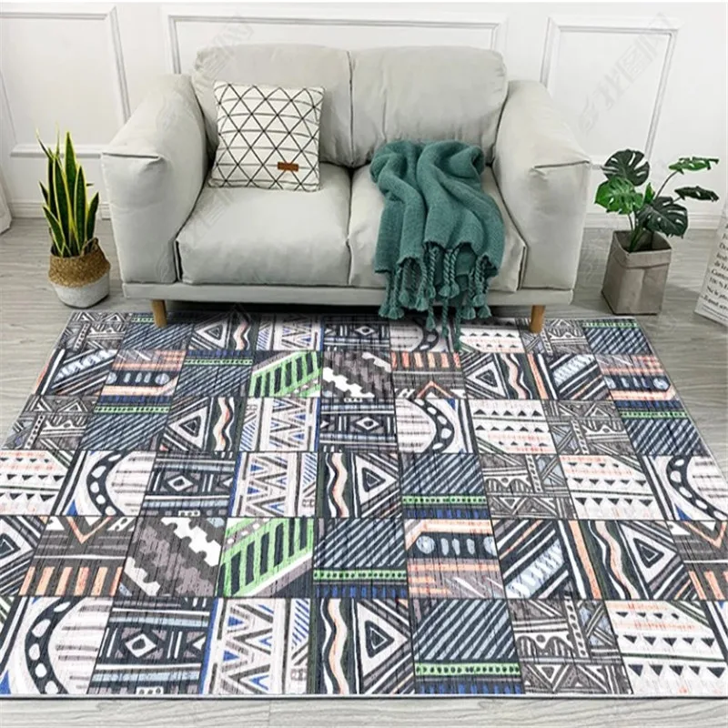 Morocco Style Carpet for Living Room Jacquard Floor Mat Floral Rug Bedroom Bedside Absorbent Bohemian Turkish Retro Area Rugs