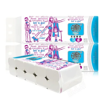 

Original Wood Pulp Household Roll Paper Toilet Paper 10 Rolls Mentioned wholesale home family installed toilets toilet paper