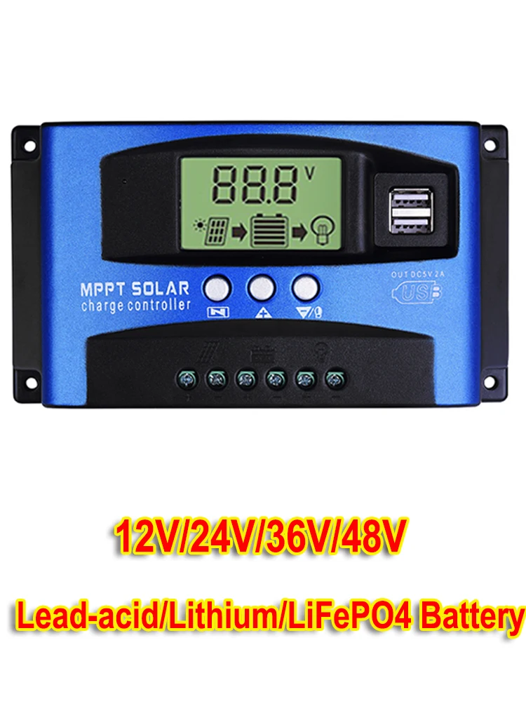 regolatore di carica MPPT 12V / 24V 30A 40A 50A 60A Regolatore di carica solare con display LCD Regolatore solare 30A 