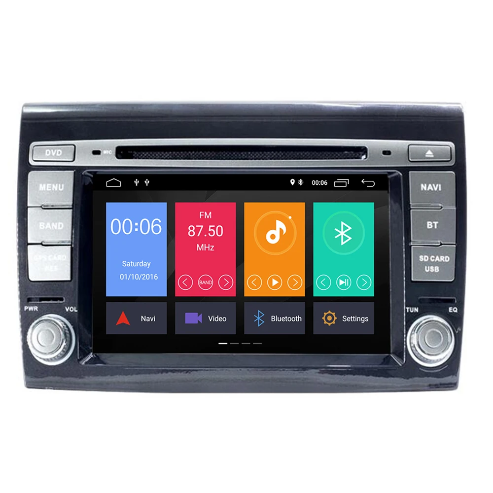Cheap Car Multimedia Player Android 9.0 4+64G GPS 2 Din Stereo System For Fiat/Bravo 2007-2012 Octa Core 4GB RAM Radio am fm Wifi USB 4