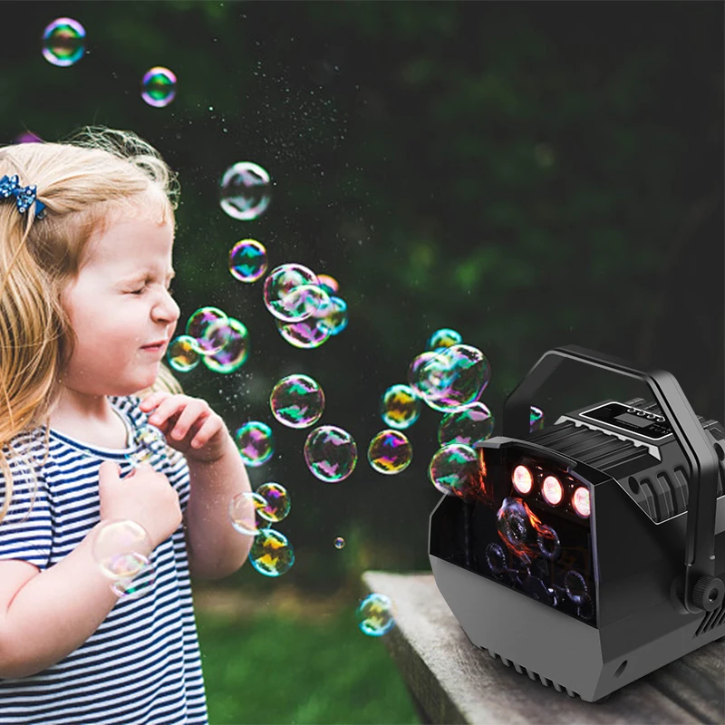 

15W Portable LED Electric Bubble Machine Wedding Party Stage Effect Light Wireless Remote Control Outdoor Fun Toy DJ Bar Party