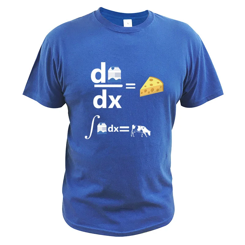 Синий Milk Differential Is Cheese футболка корова Geek Science Math Camiseta обратный расчет молока корова футболка европейский размер - Цвет: Синий