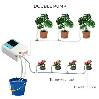 

Solar Energy Double Pump Intelligent Garden Automatic Watering Device Charging Potted Plant Drip Irrigation Timer System
