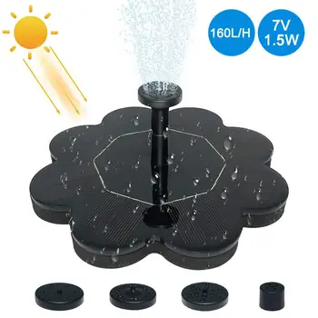 Mini Solar Power Fontein 1.5W Duurzaam Drijvende Waterpomp Vogel Bad Pool Vijver Decoratie Tuin Fontein