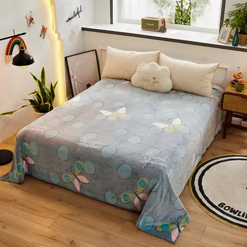 

YanTing Flat Sheet Bed Sheet Snow Fleece Flannel Decor Home Textile Bedding Coverlet Bed Sheet Soft Warm Bed sheets Multisize