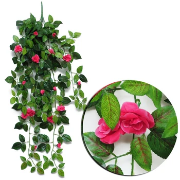 

Hanging Wall Artificial Fake Silk Flower Rattan Home Room Balcony Wedding Birthday Party Favors Decorations