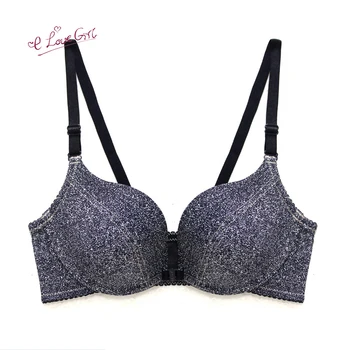 

Elovegirls Sexy Small Chest Deep V Front Buckle Fashion Underwear Female Without Steel Ring Soft Gather Push Up Lingerie