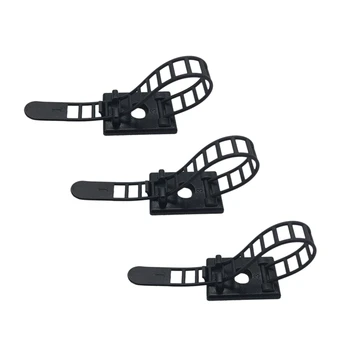 

50pcs Cable Clips the Adhesive Cable Ties, Adjustable Nylon Cable Zip Ties and Adhesive Cable Clips for Cord Management (Black)