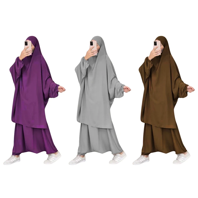 Khimar longo e saia, vestuário de oração,