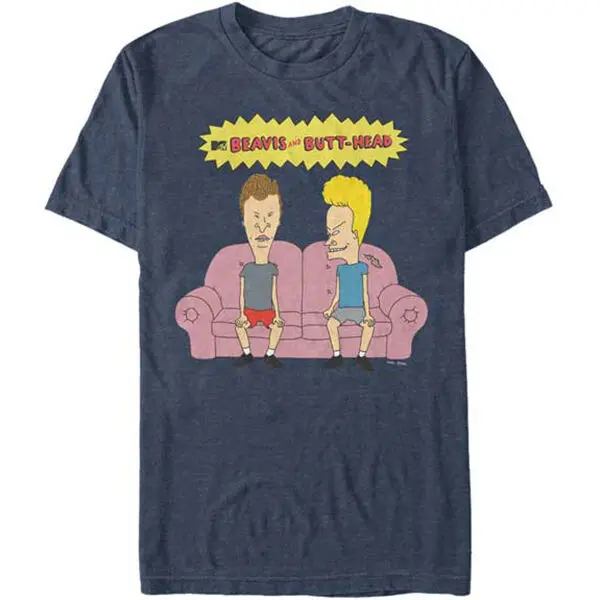 BEAVIS и BUTTHEAD футболка диване головы классический MTV Логотип Новый аутентичный