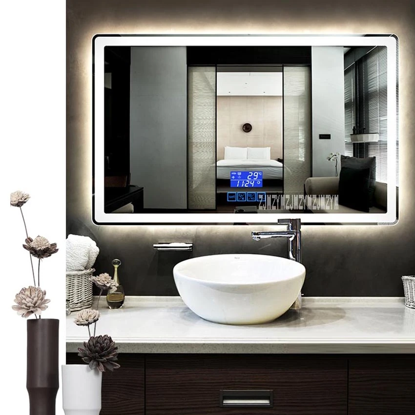 Ctl305 Smart Mirror Wall Mounted Anti Fog Bathroom Mirror Led Touch Switch Bluetooth Bathroom Mirror 110v 220v 4 8w M 800 1300mm Bath Mirrors Aliexpress