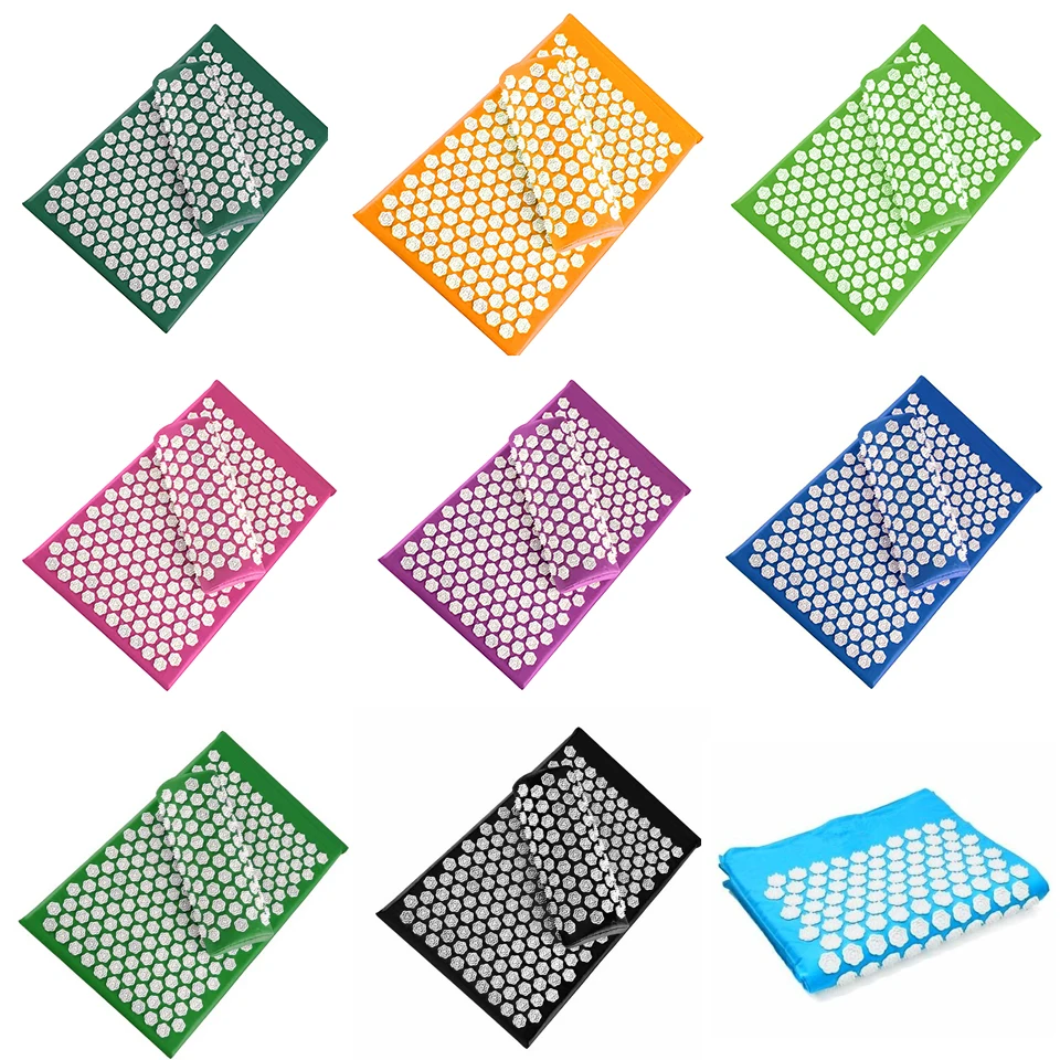 

Drop Shipping 12 Color Lotus Acupuncture Massage Mat with Pillow Set Fitness Yoga Mat Spiky Cushion for Bed Pilates Pain Relieve