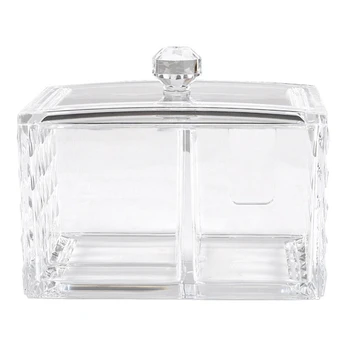 

Acrylic Makeup Organizer Cotton Swabs Storage Box Cosmetic Organizer Cotton Pads Q-Tip Makeup Clear Container Case Casket