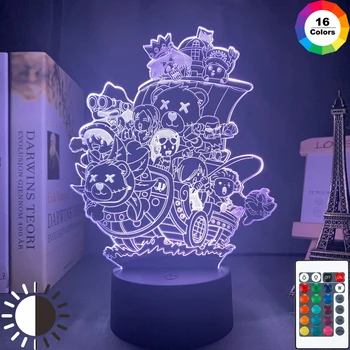 

Acrylic 3d Night Lamp Anime ONE PIECE for Home Decorative Nightlight Rgb Colorful Touch Sensor Led Night Light One Piece Gift