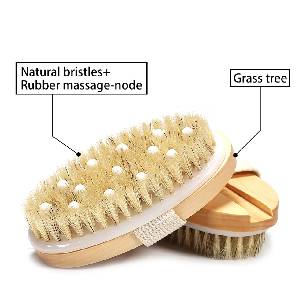 Горячая деревянная отшелушивающая Ванна для душа щетка для тела щетка для спины щетка для бороды массажер