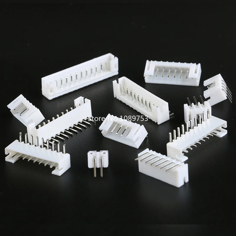 20 Sets of PH2.0 PH 2mm Connector Kit with Curved and Straight Needles - Includes Seats, Plugs, and Terminals (2P to 10P)