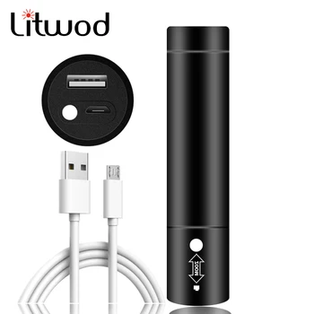 

XM-L T6 Power Bank Built in 18650 Rechargeable Battery Led Flashlight Torch 2000lm Zoomable for Camping LED Bulbs Micro USB 10W