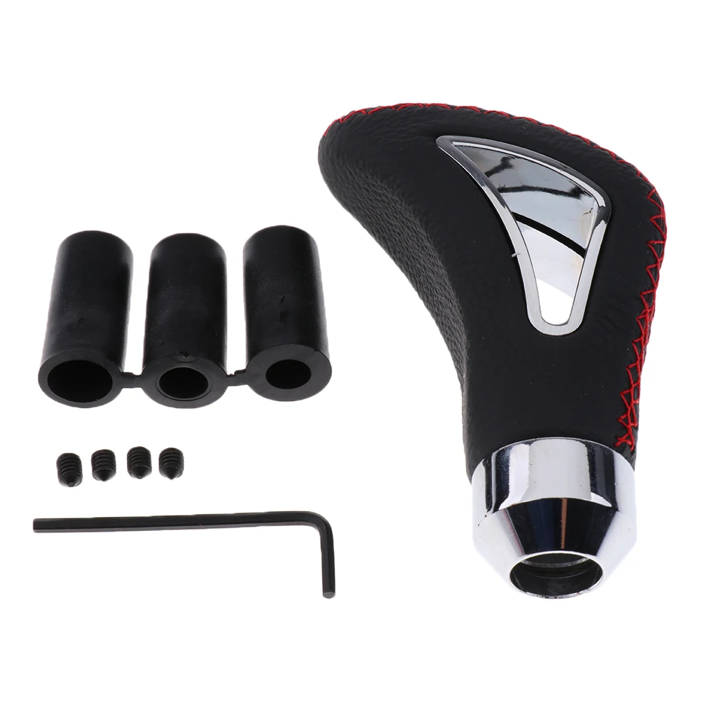 BlackFauxLeatherManualGearShiftKnobGearShifterKnobSet