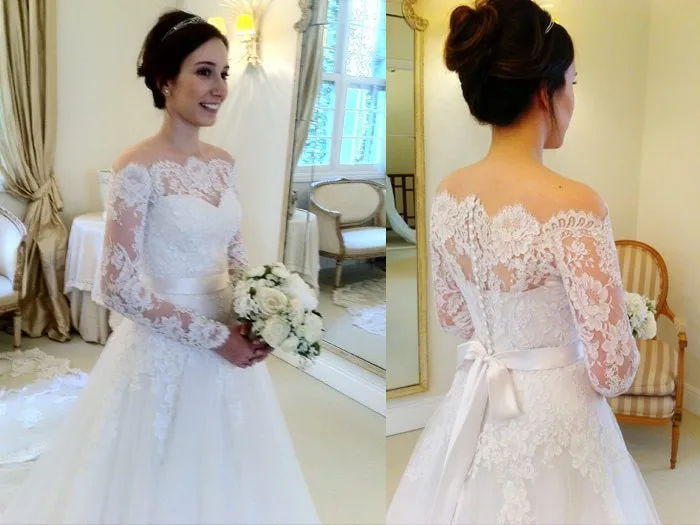 Casamento vestido de noiva манга longo renda невесты с длинным рукавом Кружевное винтажное свадебное платье платья для матери невесты