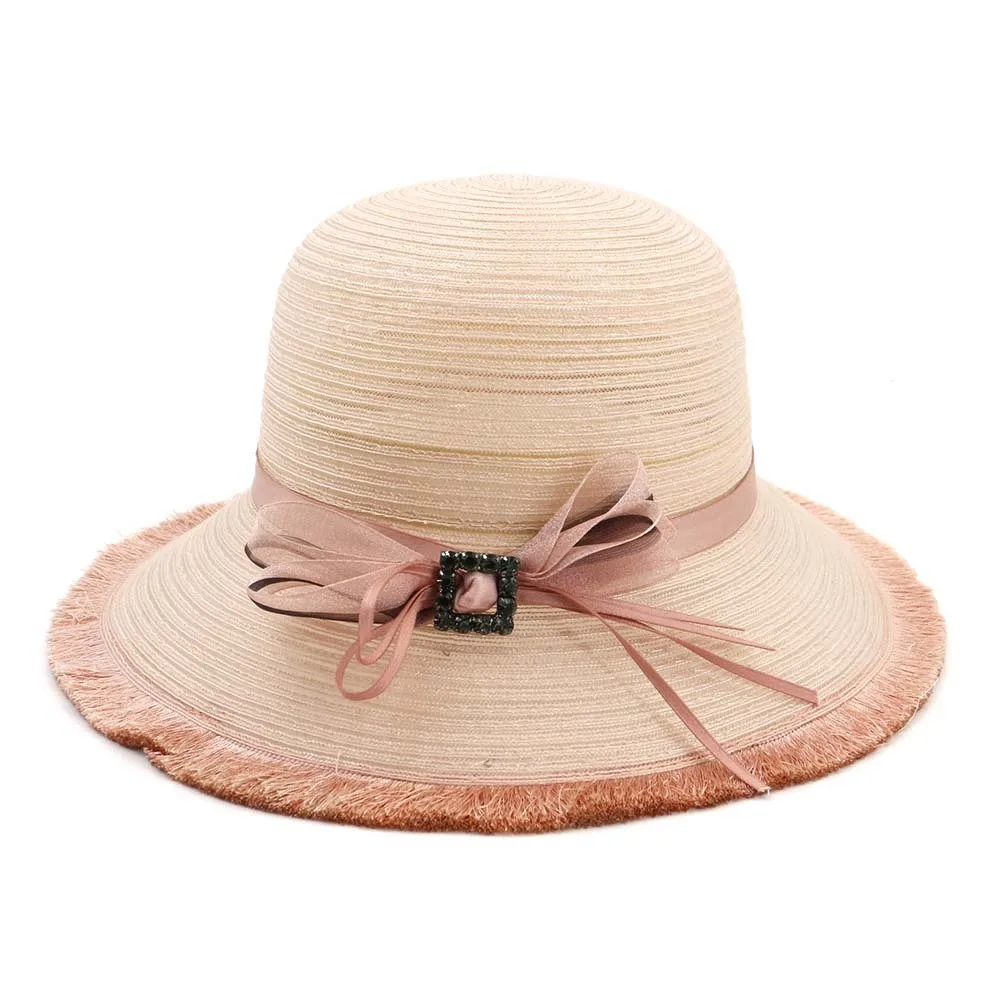 

Female hemispherical beach sunscreen sun hat straw hat