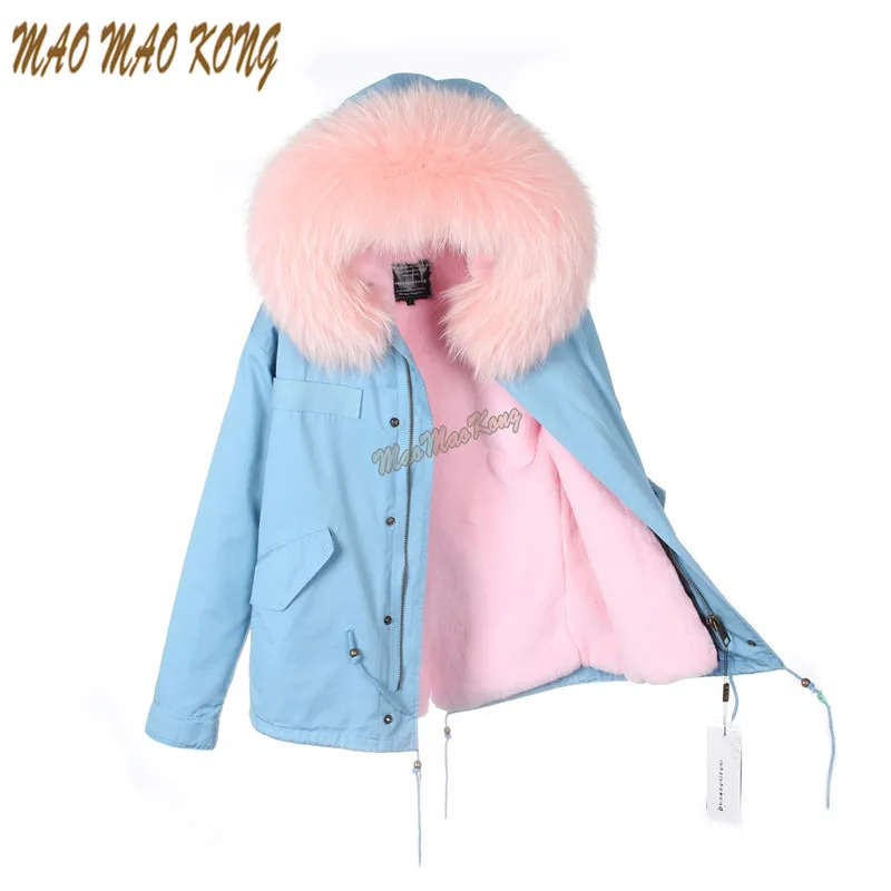 FURTJY, женские зимние парки, большая парка с натуральным мехом, синяя утепленная куртка с подкладкой из искусственного меха - Цвет: Color 10