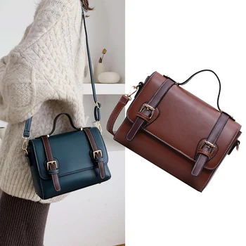 

Vintage Women's Handbags Luxury Pu Leather Belt Shoulder Bags For Women 2020 New Messenger Bag Ladies Design Crossbody