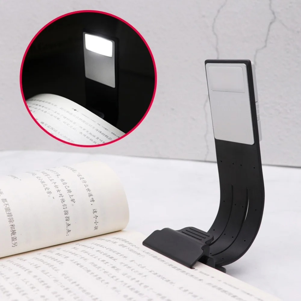 

Portable Ultra-thin Flat Rechargeable LED Reading Lamp Clip-on Night Lightings Flexible E-read Book Lamp for Kindle Book Paper