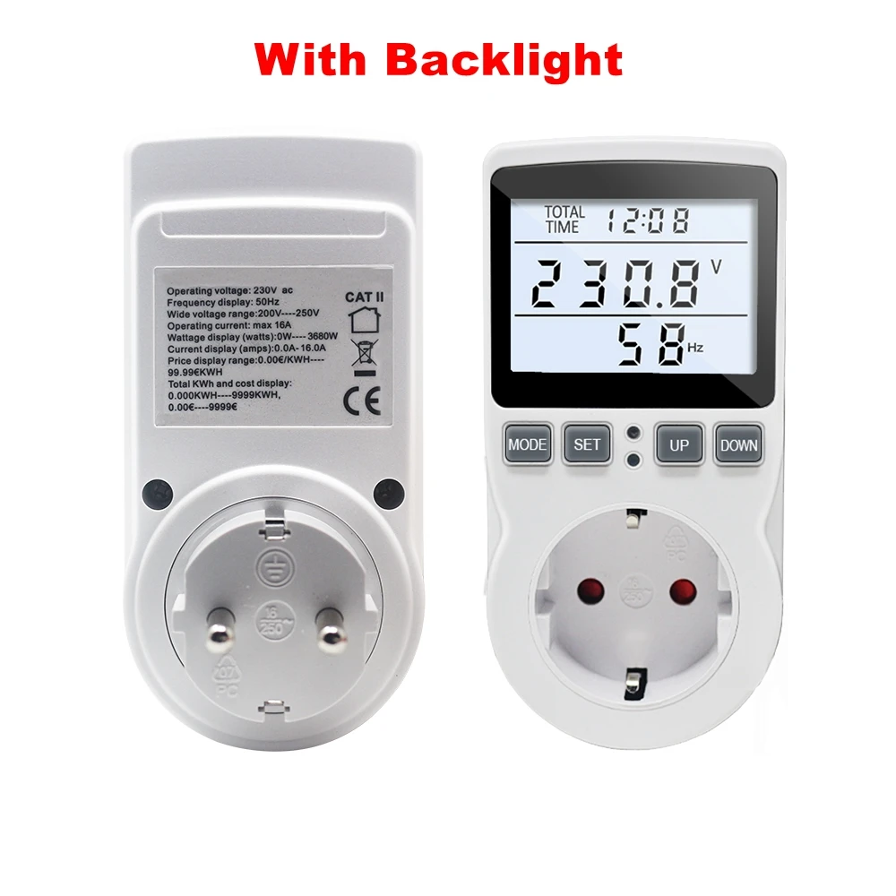 metric tape measure EU Plug AC Power Meter Digital Wattmeter Watt Monitor Electricity Consumption Power Analyzer Energy Meter Measuring Socket audio vu meter Measurement & Analysis Tools