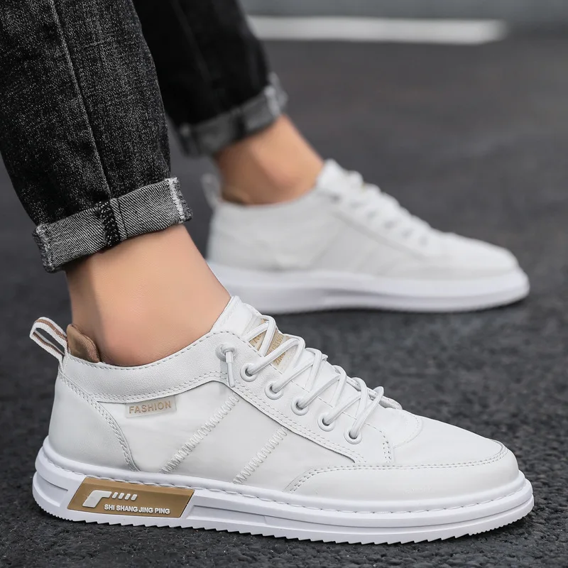 

Men Small White Shoes 2021 Spring New Casual All-match Canvas Shoes Rubber Flat Walking Shoe Sneaker