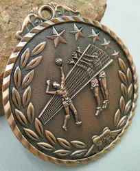 Médailles de volley ball, activités scolaires, jeux en métal personnalisés, médaille d'or, Badges personnalisés, gymnastique unisexe, 2020 