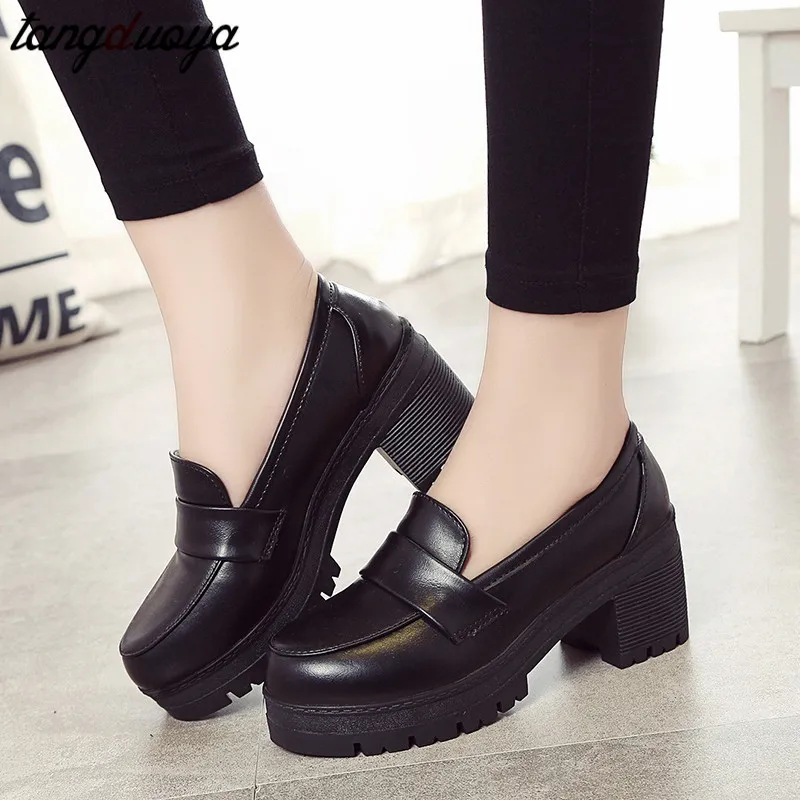 Details about   Womens Lolita Slip On Buckle Patent Leather Loafers Cute Cospaly Student Shoes 
