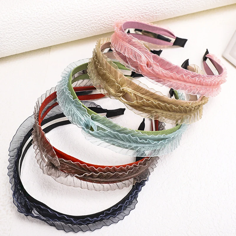 

1PCS Lace Headband For Women Adult Korean Simple Wide-brimmed Hairband Fashion Cute Female Headdress Hair Accessories