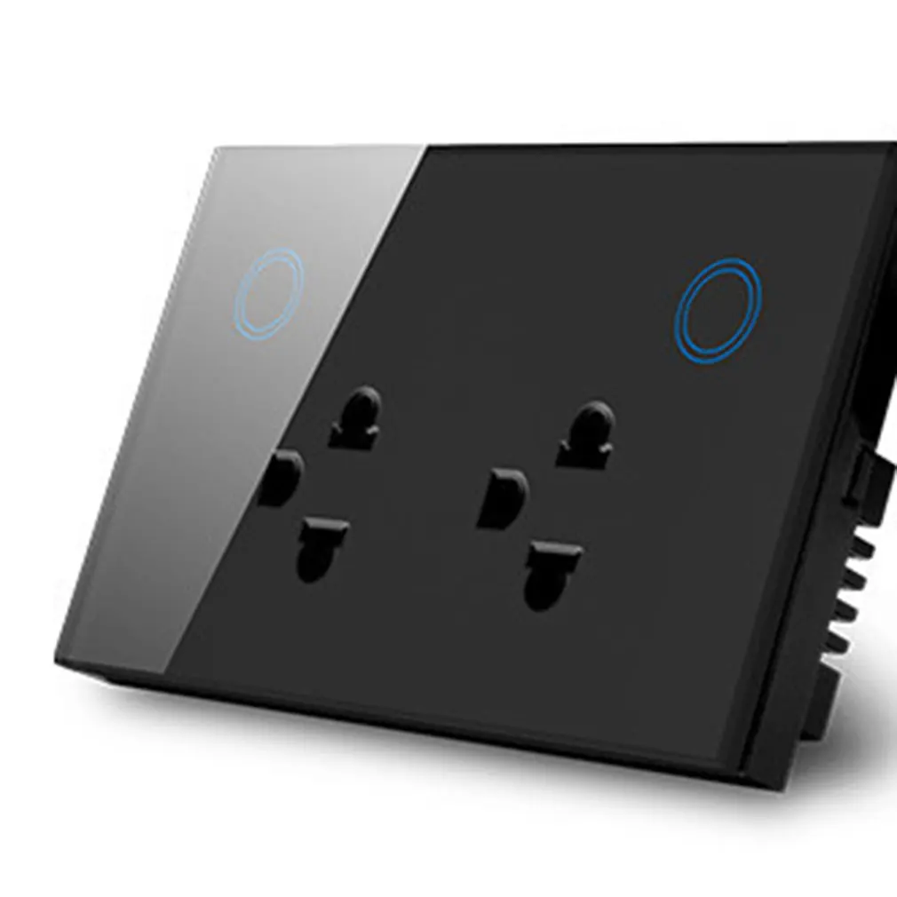 Touch Double GPO Glass Panel Power Point Wall Outlet Socket Switch 10AMP mobile phone control socket